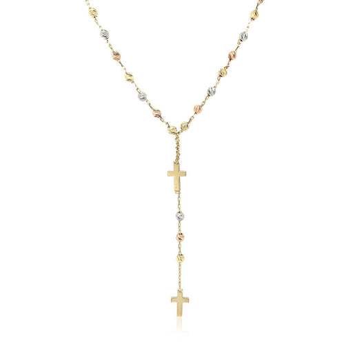 Bids.com 14k Tri-Color Gold Rosary Chain Necklace Necklaces White Smoke 17 / Tri-Color Gold