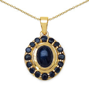 Bids.com 3.02 Carat Genuine Blue Sapphire .925 Sterling Silver Pendant Pendants White Smoke