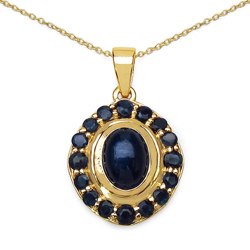Bids.com 3.02 Carat Genuine Blue Sapphire .925 Sterling Silver Pendant Pendants White Smoke