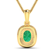 Bids.com 1.50 Carat Genuine Zambian Emerald and White Diamond 14K Yellow Gold Pendant Pendants White Smoke