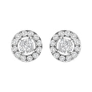 Bids.com 14K White Gold 3/4 Cttw Lab-Grown Diamond Floating Halo Stud Earring (F-G Color, VS1-VS2 Clarity) Earrings White Smoke White.Gold / 0.75