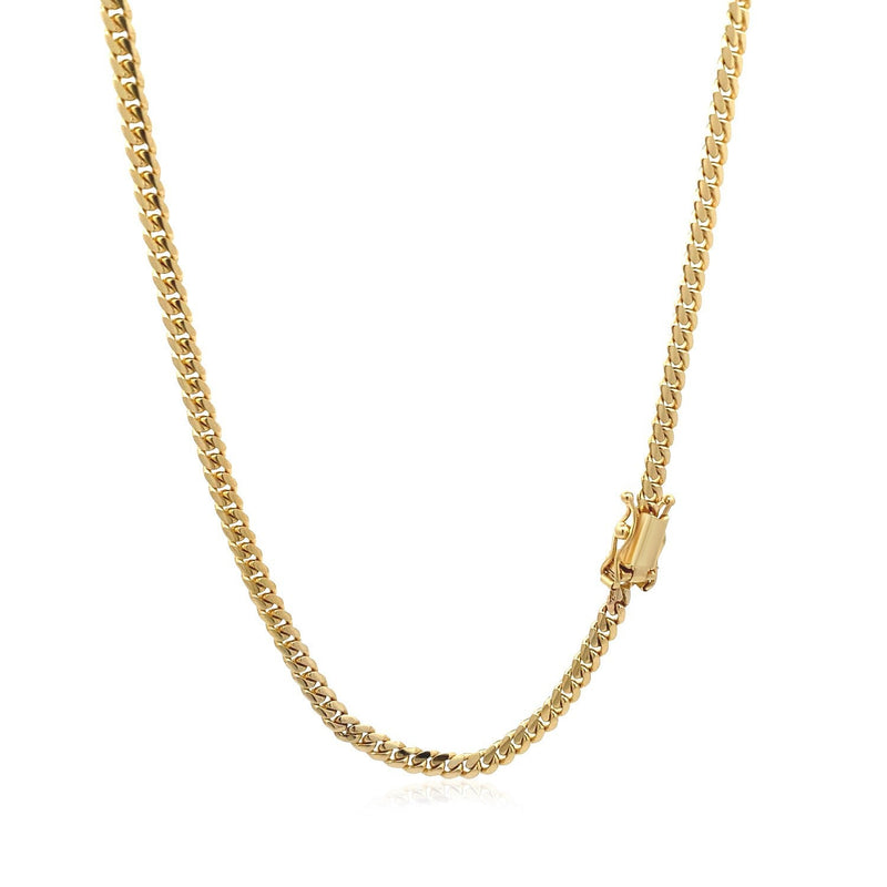 Bids.com 3.2mm 14k Yellow Gold Classic Solid Miami Cuban Chain Necklaces White Smoke 20 / Yellow Gold,22 / Yellow Gold,24 / Yellow Gold,18 / Yellow Gold