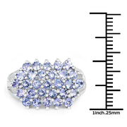 Bids.com 2.03 Carat Genuine Tanzanite .925 Sterling Silver Ring Rings White Smoke size 8.00,size 6.00,size 7.00,size 9.00,size 5.00,size 10.00