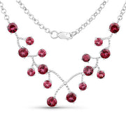 Bids.com 6.00 Carat Genuine Rhodolite Garnet .925 Sterling Silver Necklace Necklaces White Smoke size 18.00