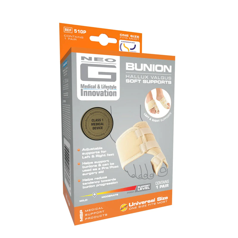 Neo G Neo G Bunion (Hallux Valgus) Soft Support for Left Foot - One Size Fits All (OSFA) Foot Care White Smoke