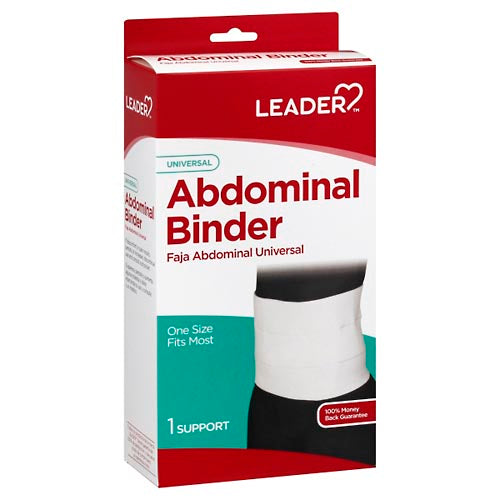 Leader Leader Abdominal Support Binder, One Size Fits Most Binders White Smoke