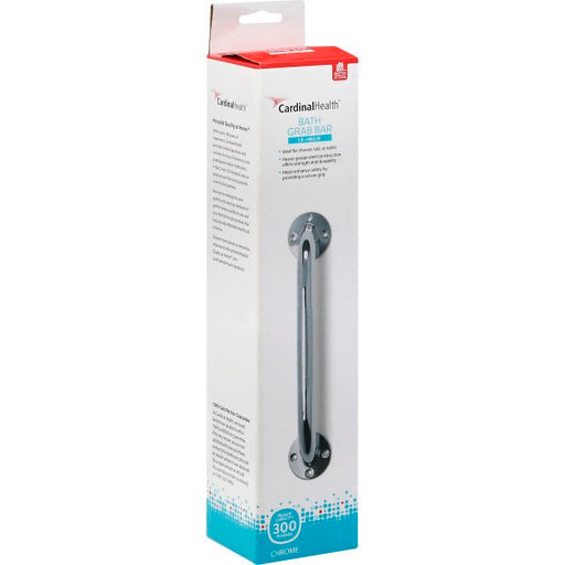 Cardinal Health Cardinal Health Grab Bar, Bath, Chrome, 12-Inch Safety Grab Bars Light Gray
