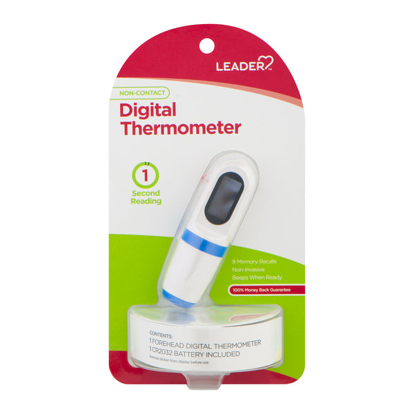 Leader Health Care Leader Infrared Non-Contact Forehead Thermometer - Instant Digital Results, 1 Count Medical Thermometers Lavender