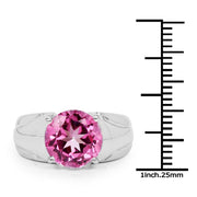 Bids.com 4.55 Carat Genuine Pink Topaz .925 Sterling Silver Ring Rings White Smoke size 7.00,size 6.00,size 8.00,size 9.00,size 5.00,size 10.00