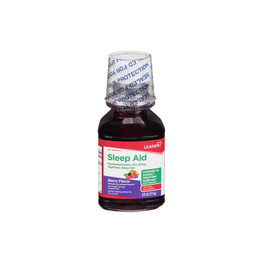 Leader Leader Nighttime Sleep Aid 50Mg Liquid Berry Flavor, 6 Oz Sleeping Aids White Smoke
