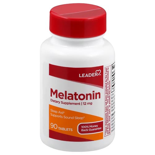 Leader Leader, Melatonin, 12 Mg, Tablets Vitamins & Supplements White Smoke