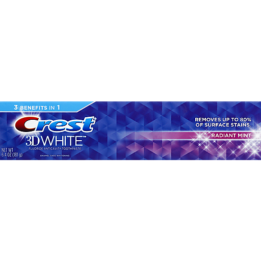 Crest Crest 3D White Whitening Toothpaste - Radiant Mint 6.4 Oz Toothpaste Dark Slate Blue