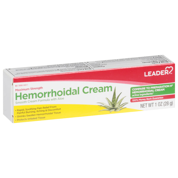 Leader Leader(Tm) Maximum Strength  Hemorrhoidal Cream 1 Oz(Compare To Preparation H) Medicine & Drugs White Smoke