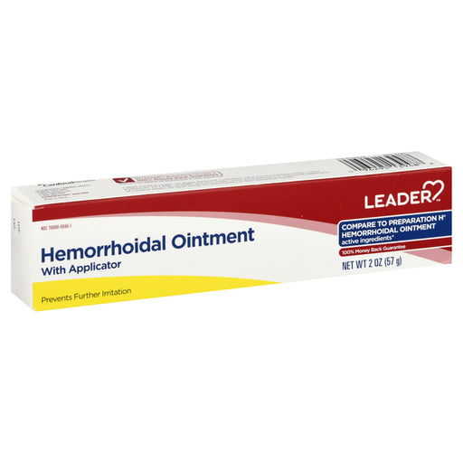 Leader Health Care Leader Health Care Hemorrhoidal Ointment, With Applicator, 2 Oz Medicine & Drugs White Smoke