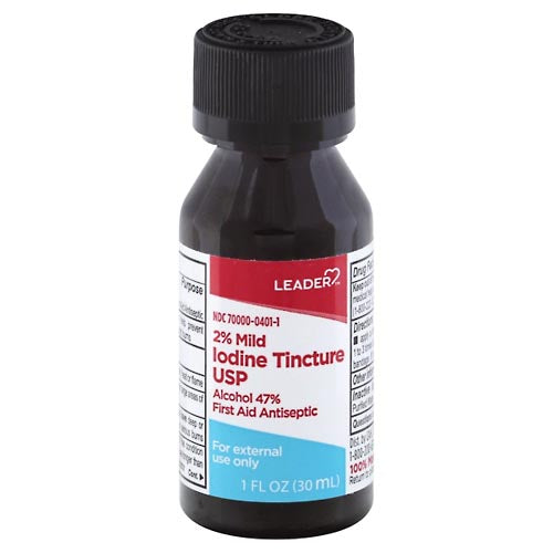 0 Leader, Iodine Tincture USP, 2% Mild, 1 Oz Antiseptics & Cleaning Supplies Dark Slate Gray