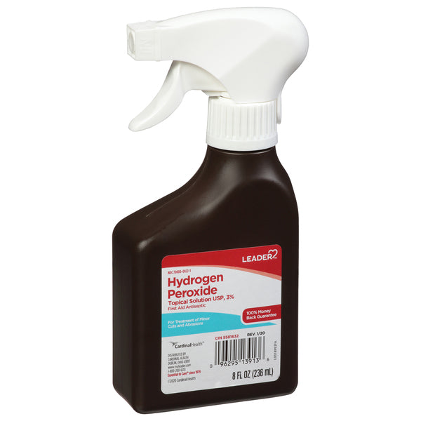 Leader Leader Hydrogen Peroxide 3% Solution Spray Bottle 8 Oz First Aid White Smoke
