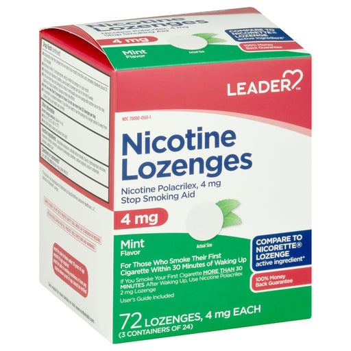 Leader Leader Stop Smoking Aid, 4 Mg, Lozenges, Mint Flavor Medicine Cabinets White Smoke