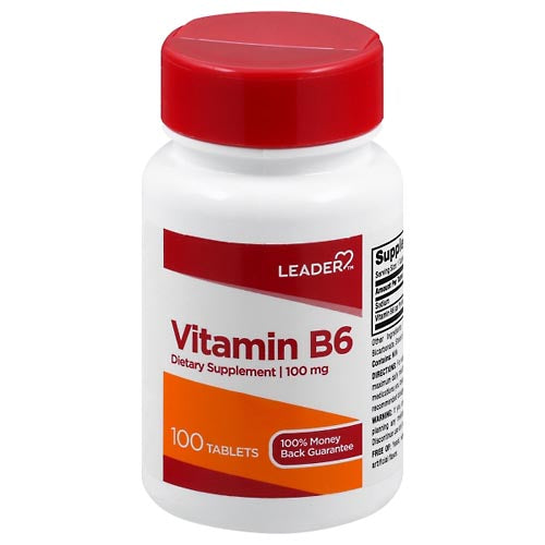 Leader Leader Vitamin B6 100 Mg Tablets 100Ct Vitamins & Supplements White Smoke