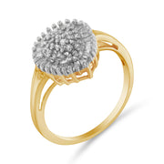Bids.com 10K Yellow Gold 1/2 Cttw Round & Baguette Cut Diamond Pear Shaped Domed PavÃ© Cluster with Halo Cocktail Ring (J-K Color, I1-I2 Clarity) - Size 4-1/4 Rings White Smoke 9 / Yellow.Gold,8 / Yellow.Gold,7.25 / Yellow.Gold,7 / Yellow.Gold,6.5 / Yellow.Gold,6 / Yellow.Gold,4.25 / Yellow.Gold,7.5 / Yellow.Gold
