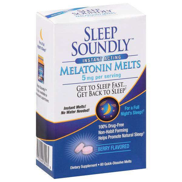 Sleep Soundly Sleep Soundly Melatonin Melts, 5 Mg, Berry Flavored Vitamins & Supplements Lavender