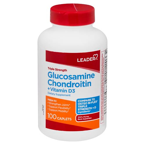0 Leader™ Triple Strength Glucosamine Chondroitin + Vitamin D3 – Caplets Vitamins & Supplements White Smoke
