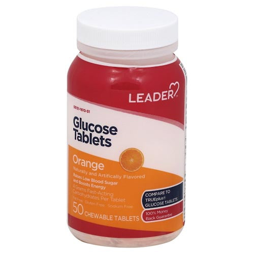 Leader Leader Glucose Tablets Orange 50 Ct Health & Beauty Light Gray