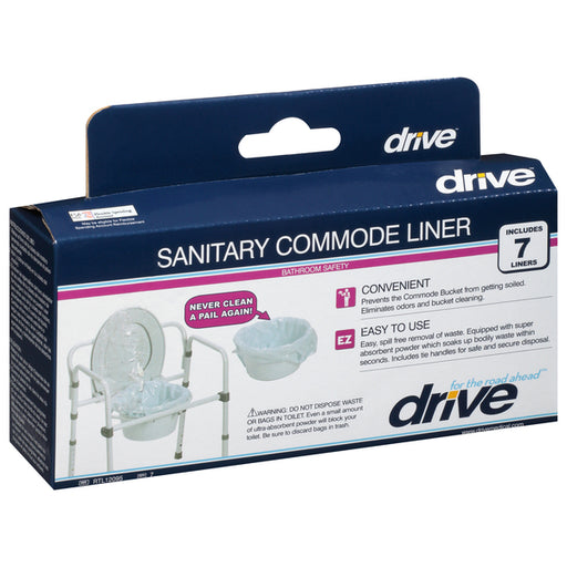 Drive Medical Drive Medical® Commode Pail Liners – Disposable with Absorbent Pad Health & Beauty White Smoke