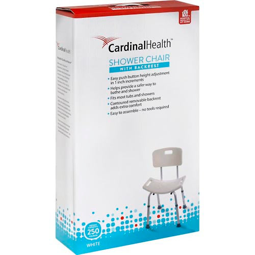 Cardinal Health Cardinal Health™ Shower Chair with Back – Adjustable Safety Seat (White) shower Lavender