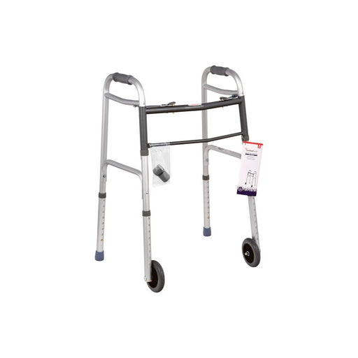 Cardinal Health Cardinal Health, Walker With Wheels, Folding, Gray Walkers White Smoke
