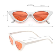 zeroUV Women's Retro Side Angle Cat Eye Color Lens Sunglasses C510 Sunglasses White Smoke White Red,White Blue,White Purple,White Pink,White Green