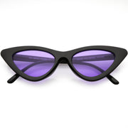 zeroUV Women's Retro Flat Angle Colored Lens Black Frame Sunglasses C511 Sunglasses White Smoke Black Purple