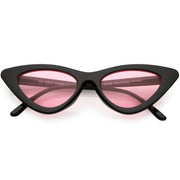 zeroUV Women's Retro Flat Angle Colored Lens Black Frame Sunglasses C511 Sunglasses White Smoke Black Pink