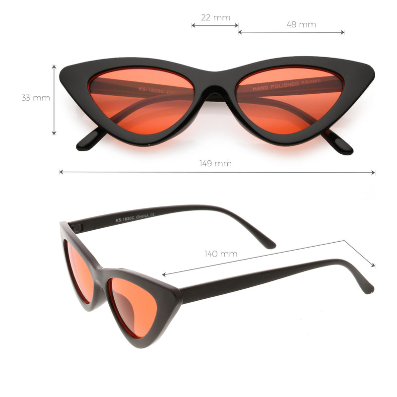 zeroUV Women's Retro Flat Angle Colored Lens Black Frame Sunglasses C511 Sunglasses White Smoke Black Red,Black Blue,Black Purple,Black Pink,Matte Black Green,Black Yellow