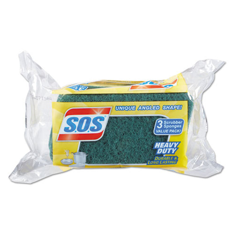 SOS SOS Scrubber Sponge, Heavy Duty, Value Pack 3 Sponges Sponges & Scouring Pads White Smoke