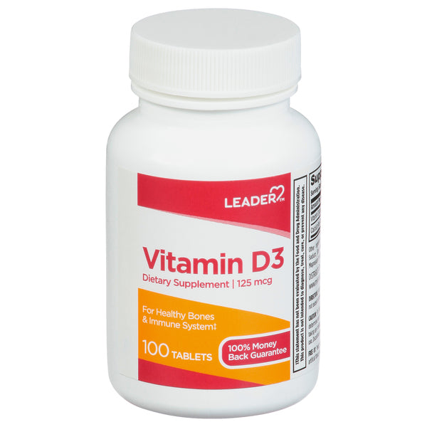 Leader Leader Vitamin D 5000 Iu Tablets 100Ct Vitamins & Supplements Lavender