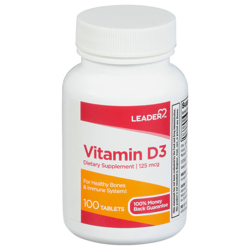 Leader Leader Vitamin D 5000 Iu Tablets 100Ct Vitamins & Supplements Lavender