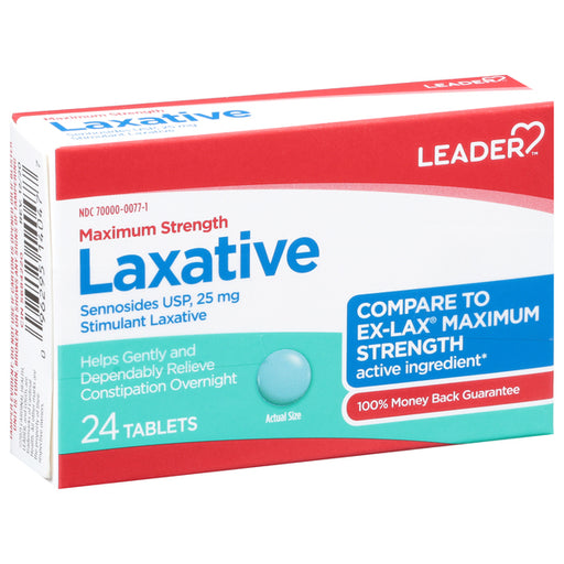 Leader Health Care Leader Health Care Laxative, Maximum Strength, 25 Mg, Tablets Medicine Cabinets White Smoke