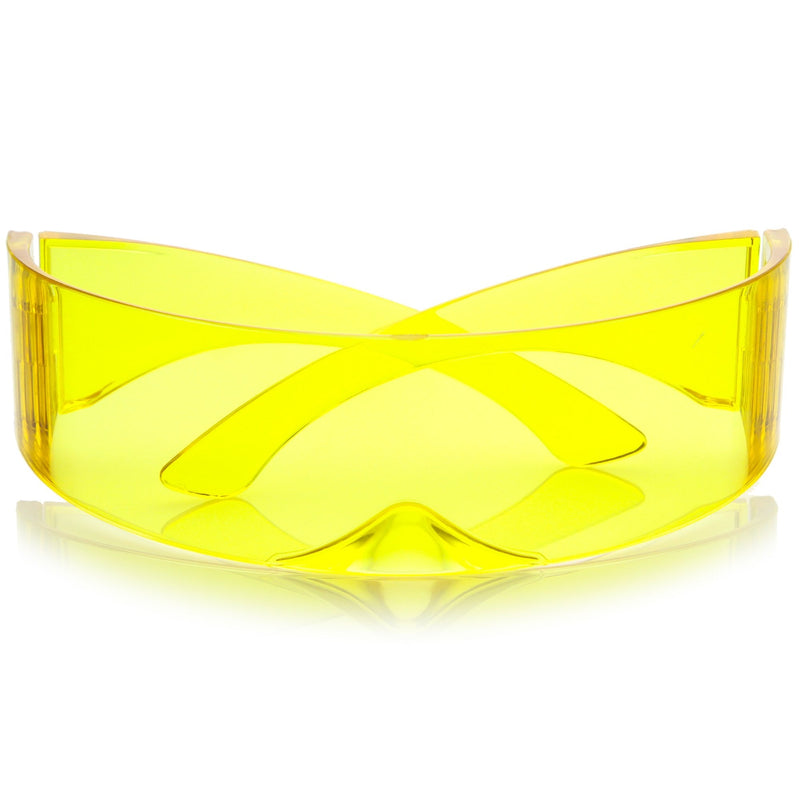 zeroUV Futuristic Space Cadet Mono Lens Shield Sunglasses C471 Sunglasses Light Goldenrod Yellow