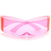 zeroUV Futuristic Space Cadet Mono Lens Shield Sunglasses C471 Sunglasses Lavender Pink