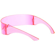 zeroUV Futuristic Space Cadet Mono Lens Shield Sunglasses C471 Sunglasses White Smoke Yellow,Pink,Red,Blue,Light Smoke,Light Blue