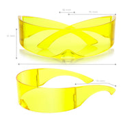 zeroUV Futuristic Space Cadet Mono Lens Shield Sunglasses C471 Sunglasses White Smoke Yellow,Pink,Red,Blue,Light Smoke,Light Blue