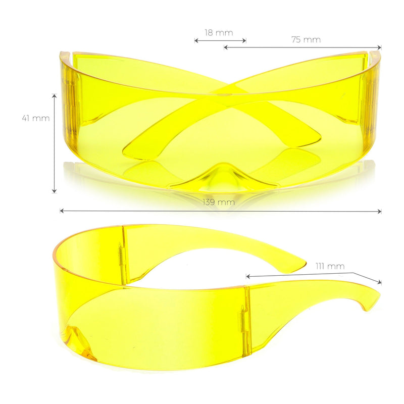 zeroUV Futuristic Space Cadet Mono Lens Shield Sunglasses C471 Sunglasses White Smoke Yellow,Pink,Red,Blue,Light Smoke,Light Blue