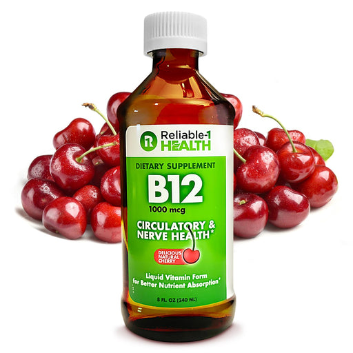 Reliable-1 Laboratories Reliable-1 Laboratories Liquid Vitamin B12, 1000 Mcg, 8 Oz Vitamins & Supplements White Smoke