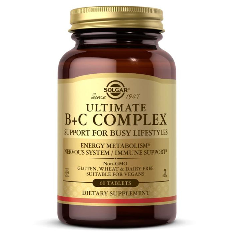Solgar Solgar Ultimate B Plus C Complex Stress Formula 60 Tablets 2771 Vitamins & Supplements White Smoke