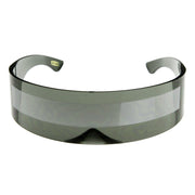 zeroUV Futuristic Retro Mirror Wrap Around Shield Sunglasses 8762 Sunglasses White Smoke Smoke Silver Mirror