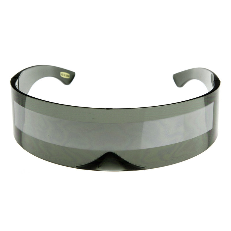 zeroUV Futuristic Retro Mirror Wrap Around Shield Sunglasses 8762 Sunglasses White Smoke Smoke Silver Mirror