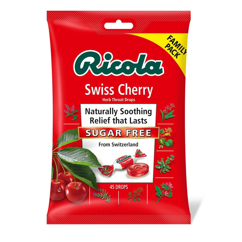Ricola Ricola Herb Throat Drops, Sugar Free, Swiss Cherry, Family Pack Personal Care White Smoke