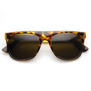 zeroUV Hipster Super Flat Top Retro Horned Rim Sunglasses 8775 Sunglasses White Smoke Tortoise,Shiny Black,Matte Black
