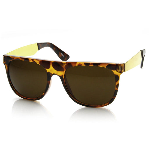 zeroUV Hipster Super Flat Top Retro Horned Rim Sunglasses 8775 Sunglasses White Smoke Tortoise
