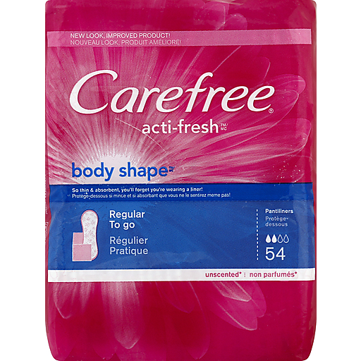 Carefree Carefree Pantiliners, Acti-Fresh, Body Shape, Regular To Go, Unscented Personal Care Brown